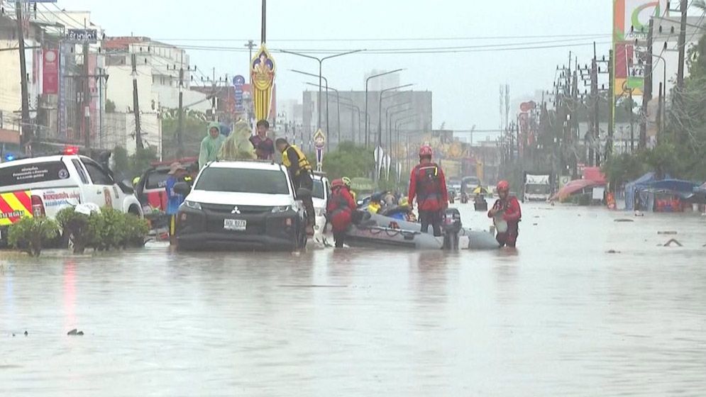 থাইল্যান্ডের দক্ষিণাঞ্চলে বন্যা পরিস্থিতির অবনতি