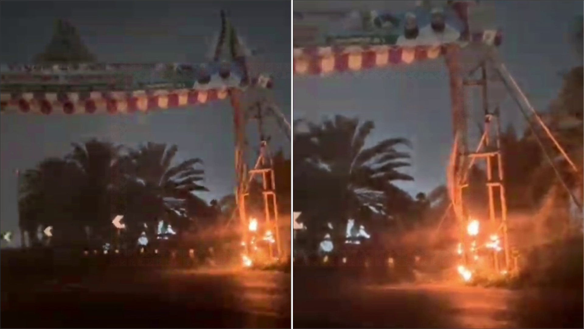 ফরিদপুরে খেলাফত মজলিস প্রার্থীর তোরণে আগুন, উত্তেজনা এলাকায়