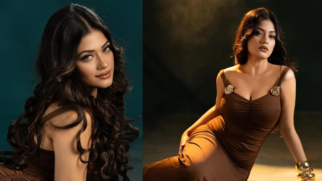 চকলেট রঙে আবেদনময়ী মন্দিরা